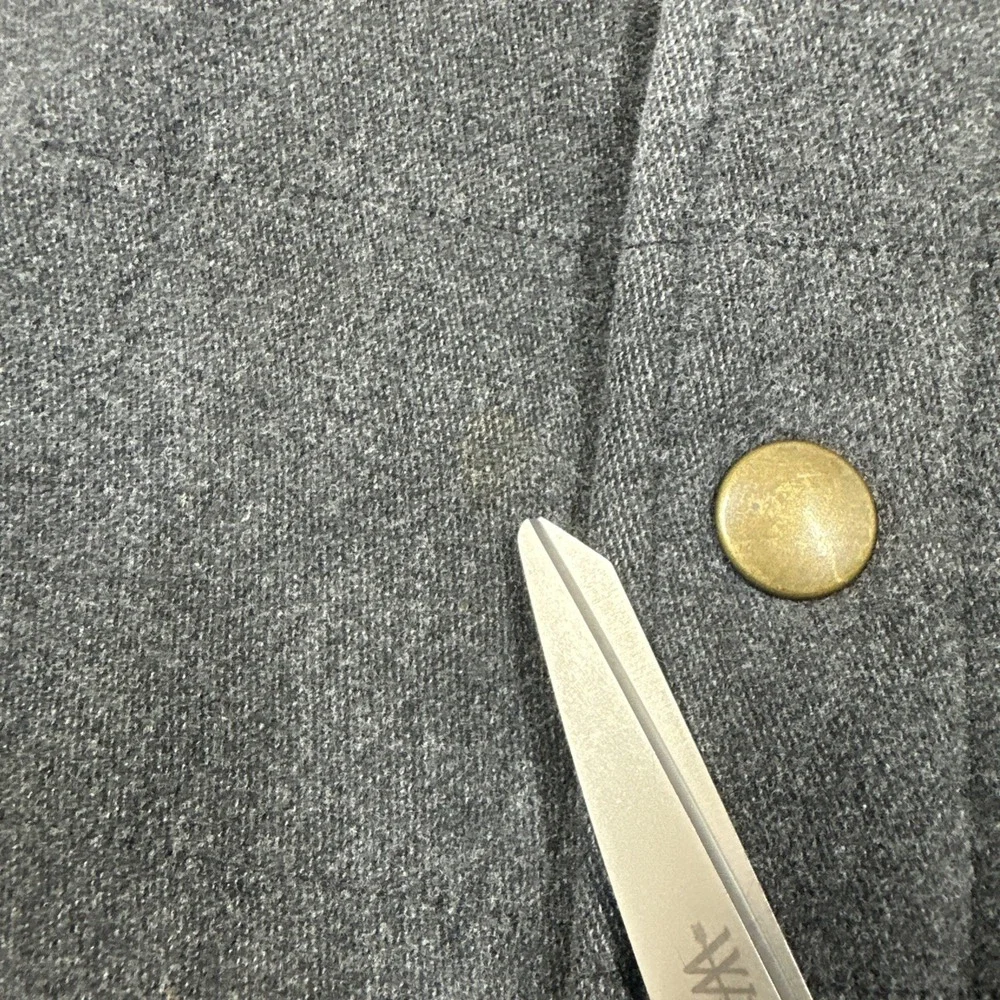Billy Reid Quilted Chore Jacket Brass Snap Buttons Grey Men's Large(Fit Medium)